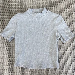 Gray BP short sleeved mock neck
